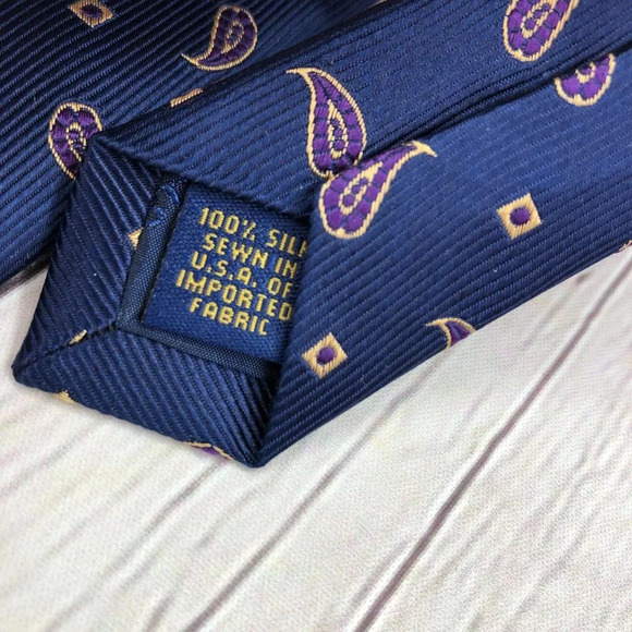 T. Harris London silk Tie preppy dark academia business professional office - Picture 5 of 5